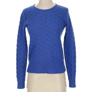 J. Crew Blue Crew Neck Sweater with Textured Knit